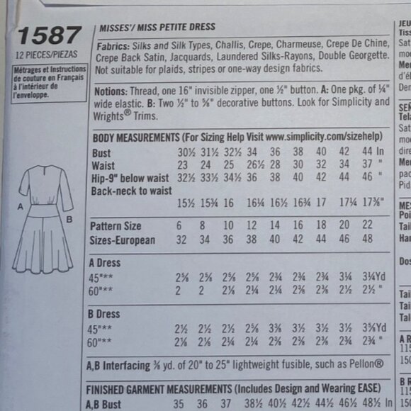 Simplicity 1587 1940s Vintage Dress Reprint Sewing Pattern Gathered Neckline FF - Picture 5 of 7